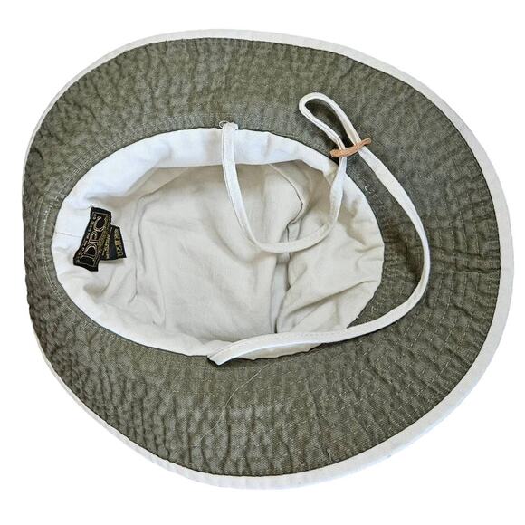 Dorfman Fishing Bucket Hat Cotton Canvas Size Medium Khaki Outdoor Camping Strap - Picture 2 of 7